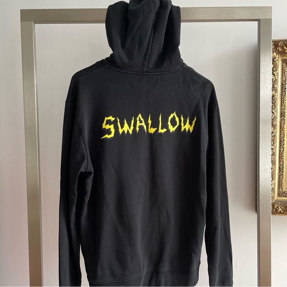 McQ Alexander McQueen Swallow Black Cotton Hoodie - Picture 3 of 6